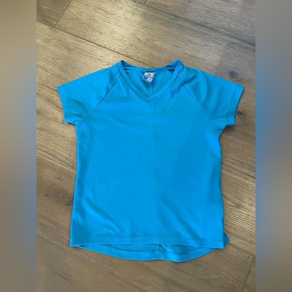 Blue V-Neck Short Sleeve Top - Picture 1 of 3